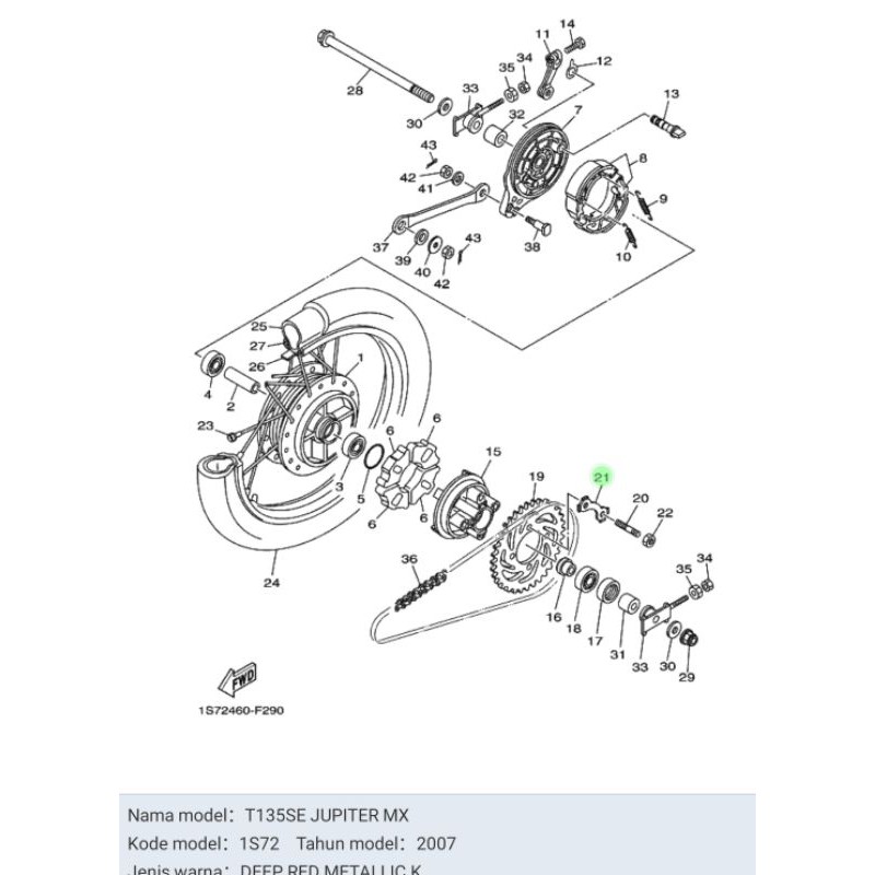 KLEMAN GIR GEAR JUPITER Z VEGA R NEW JUPITER MX RX KING ASLI ORI YAMAHA 3HB F5412 00