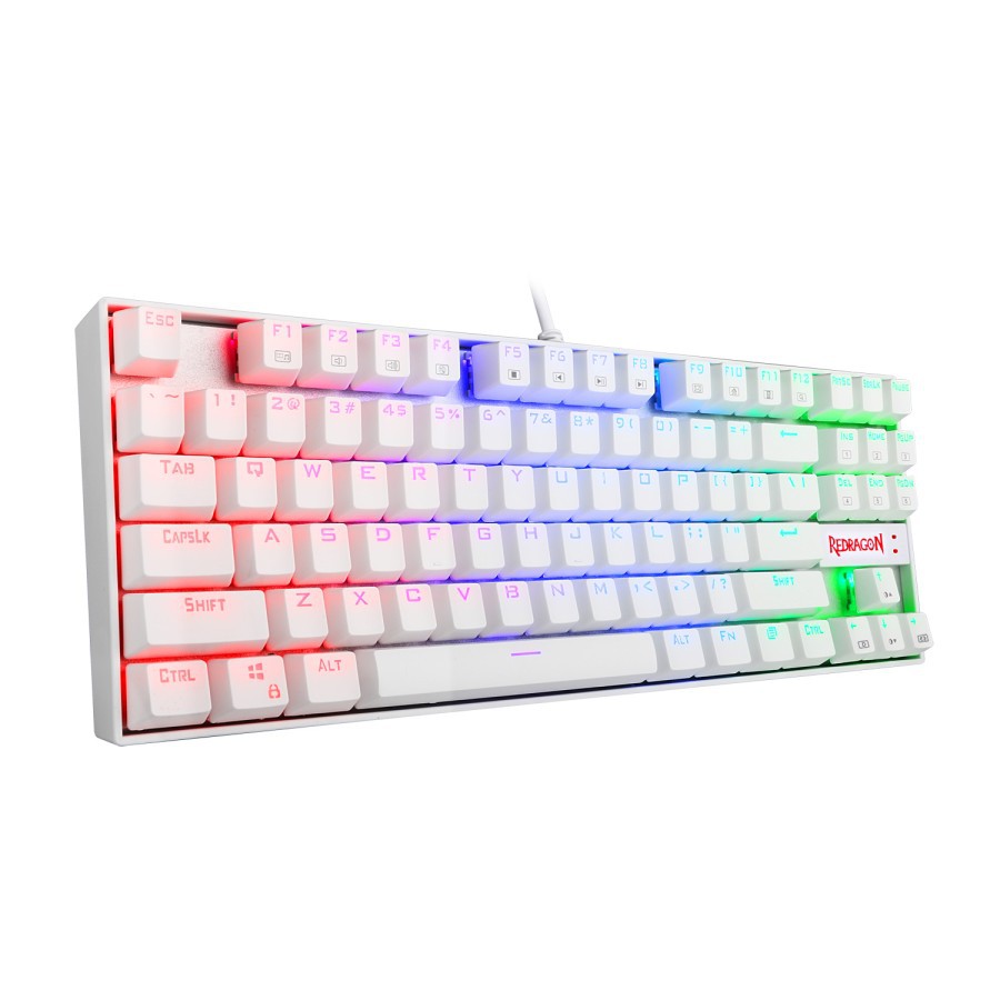 Redragon Keyboard Gaming Mechanical  TKL White RGB Kumara K552W-RGB