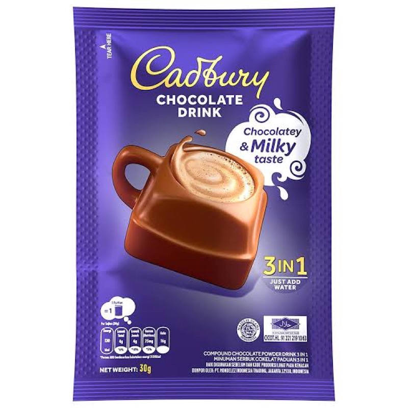 

Cadbury Hot Chocolate Drink 3in1 Minuman Cokelat Susu Ecer Sachet