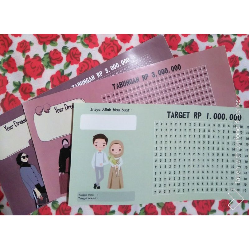 Kertas dan Stiker Sticker Cover Celengan Target