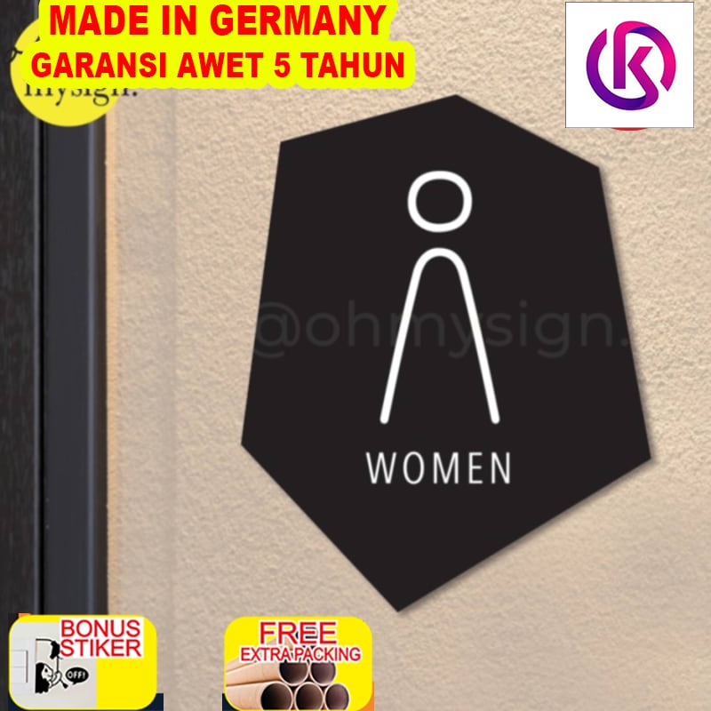 

Terlaris Acrylic Toilet Sign Women Wanita | Toilet Sign Printed Akrilik Modern