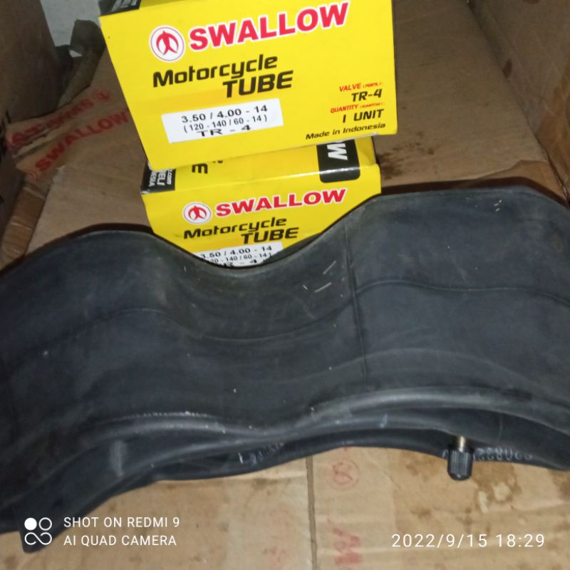 Ban dalam segala jenis motor dengan ukuran 350/400-14 120/60-14 140/60-14 Merk Swallow