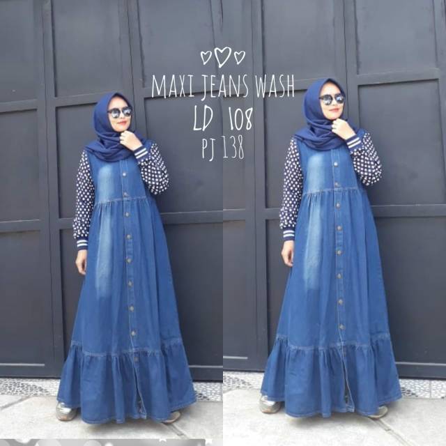 Gamis jenny denim impor