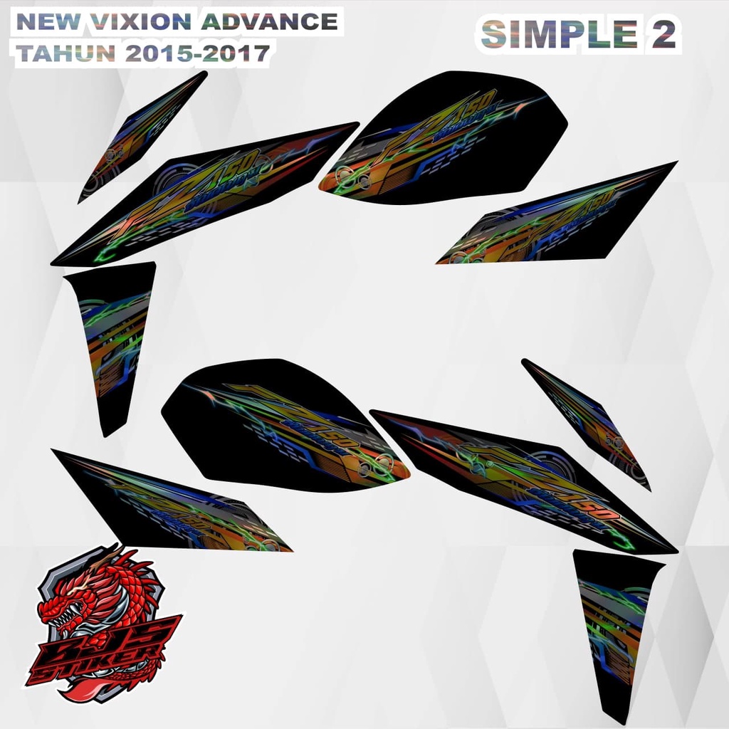 Striping new vixion advance - Stiker Decal HOLOGRAM new vixion advance NVA 2015-2017 simple 2 hologr