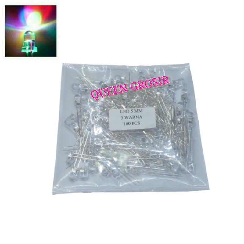 LAMPU LED 5MM 3 WARNA - LED DISCO 5MM TRICOLOR ( ISI 100 PCS )
