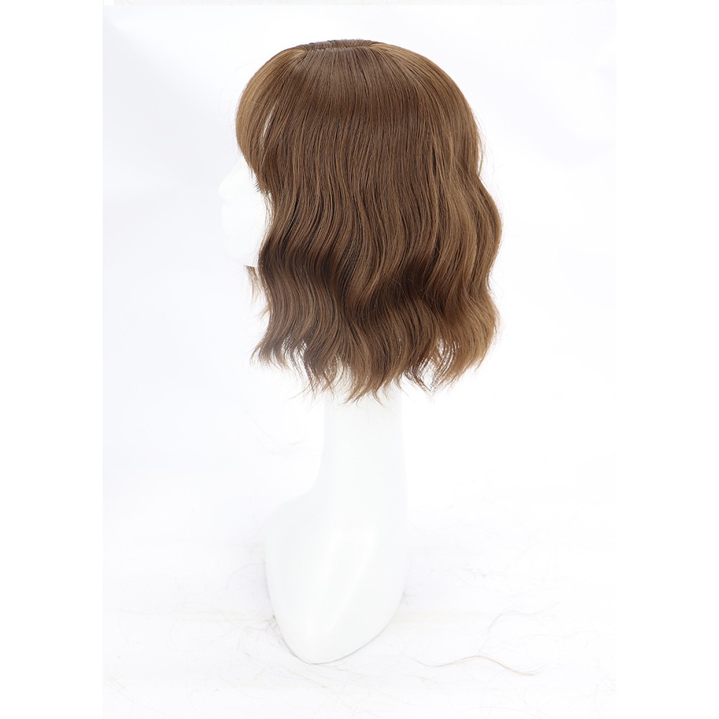 WDA-14 wig rambut palsu pendek bob wavy daily natural wanita hitam dark brown cokelat