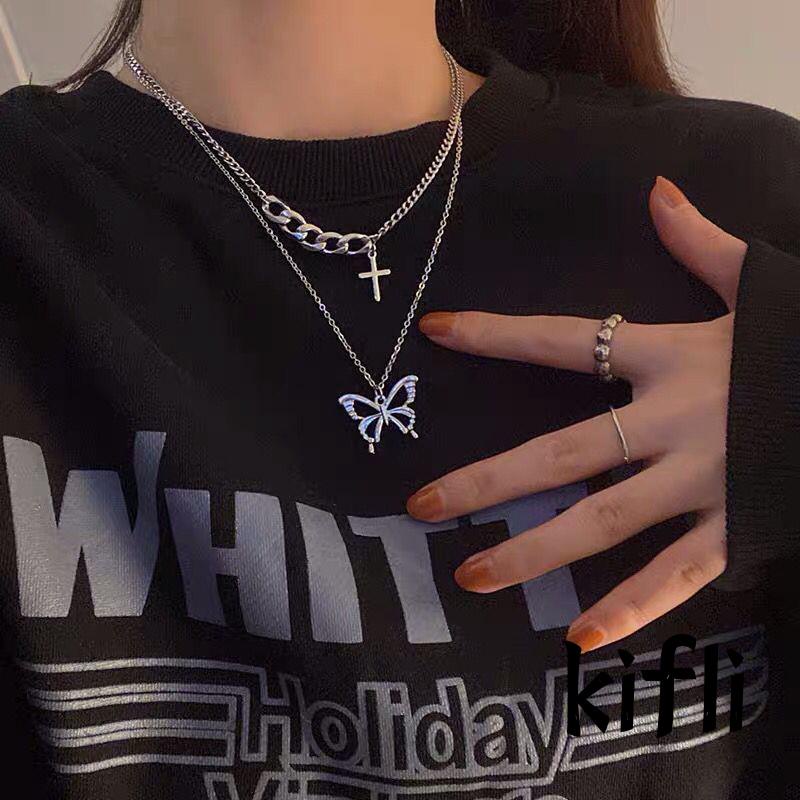 Kalung Rantai,Silang Gaya Hip Hop,Untuk Wanita