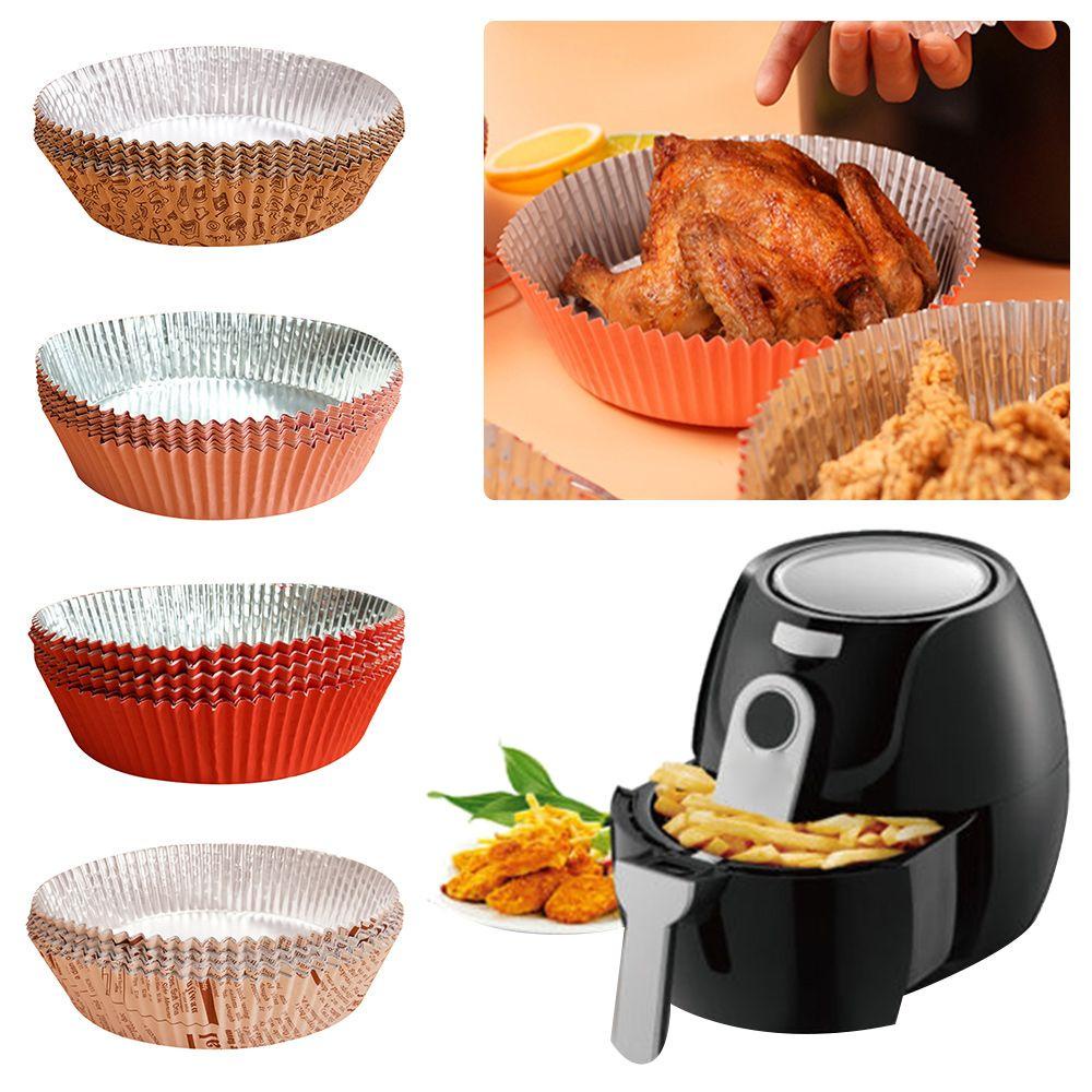 Solighter 20 Lembar / Set Kertas Aluminum Foil Sekali Pakai Anti Lengket / Minyak Untuk Air Fryer