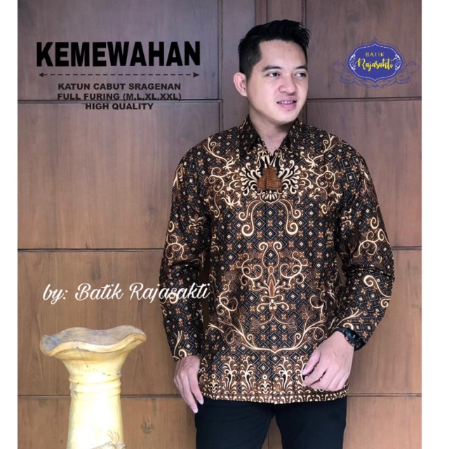 Batik Pria KEMEWAHAN Katun Cabut Sragenan Full Furing Termurah