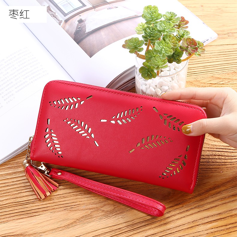 CR 7110 RISCE DOMPET PANJANG MOTIF DAUN IMPORT GANTUNGAN RUMBAI WANITA CEWEK PEREMPUAN JAKARTA BATAM