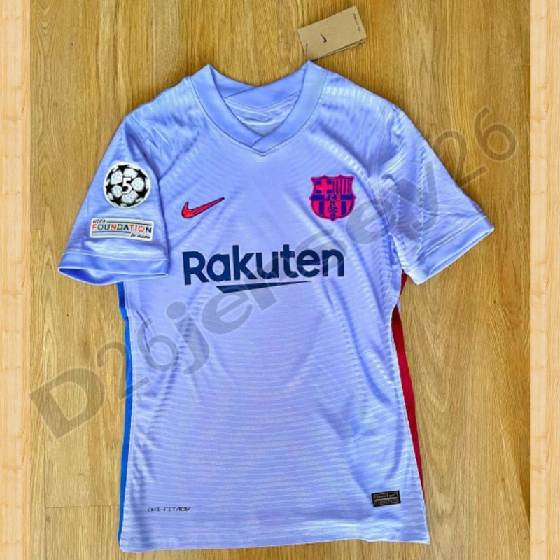 Jersey BarcaA_ Away Player Issue Vaporknitt 2021 / 2022 OFFICIAL + Full Patch uCL