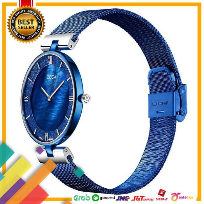 DEAL.. ZECA WATCHES JAM TANGAN WANITA ANALOG ORIGINAL 1002LC BLUE ..TERBARU