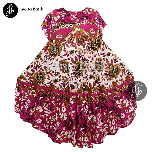 Juwita Batik - Daster Payung Jumbo LD 120 XXL Motif Rosela Seri Wana Klok Busui Kancing Dada