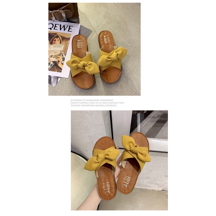 TOPGROSIR TG1553 Sandal Slip Wanita Import Motif Pita Samping/ Bahan Kain