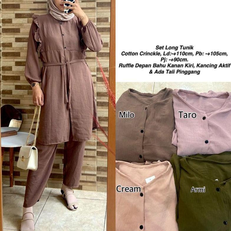Long Tunik Crinkle/Setelan Viral