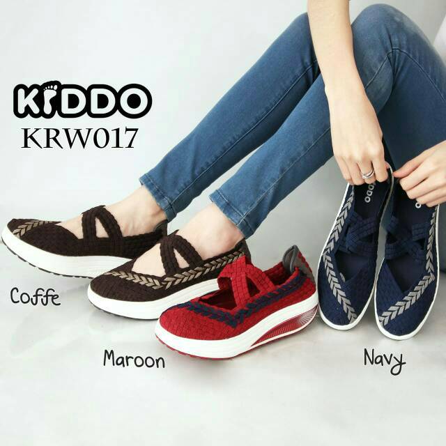 Sepatu Rajut KIDDO W017 WEDGES