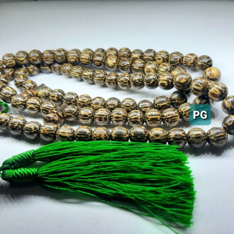 Tasbih Kayu Liwung Loreng Natural 99butir 8mm