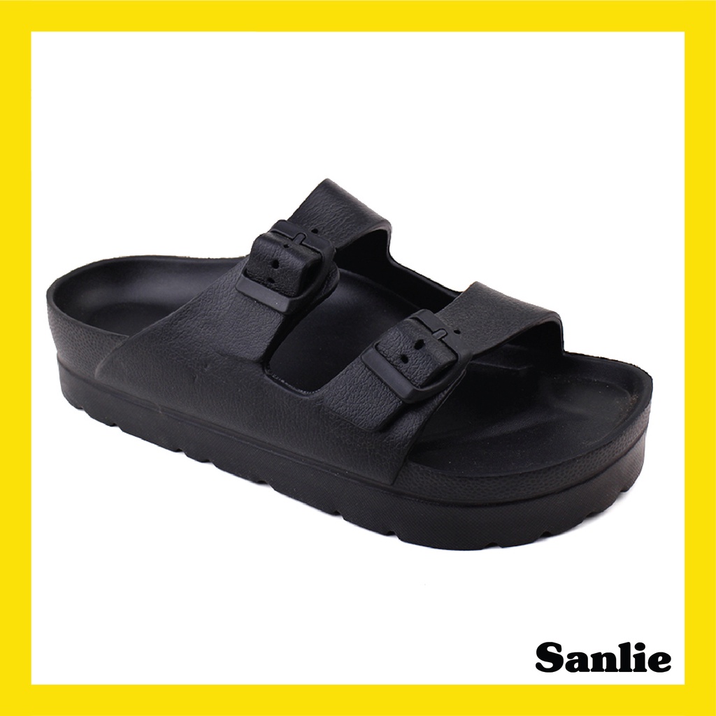 Sanlie Sandal Slide EVA Platform Baru untuk Wanita Ringan / Sandal Slide Sol Tebal Nyaman Wanita Gesper Ganda Lembut V-03