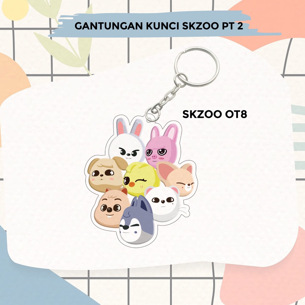 Gantungan Kunci Straykids SKZ SKZoo + Logo I Kpop Keychain Merchandise Akrilik Murah