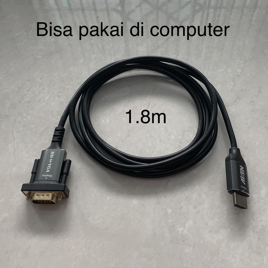 KABEL HDTV To VGA-1.8Meter Converter adapter/ HDmi TO VGA-1.8M (AISEN)