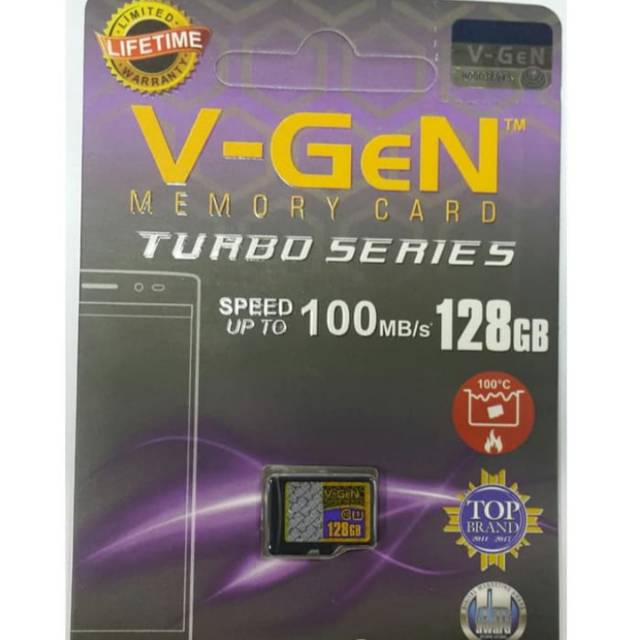 New Kartu memori VGen Turbo 128GB Class 10 Memory Card Micro SD VGEN