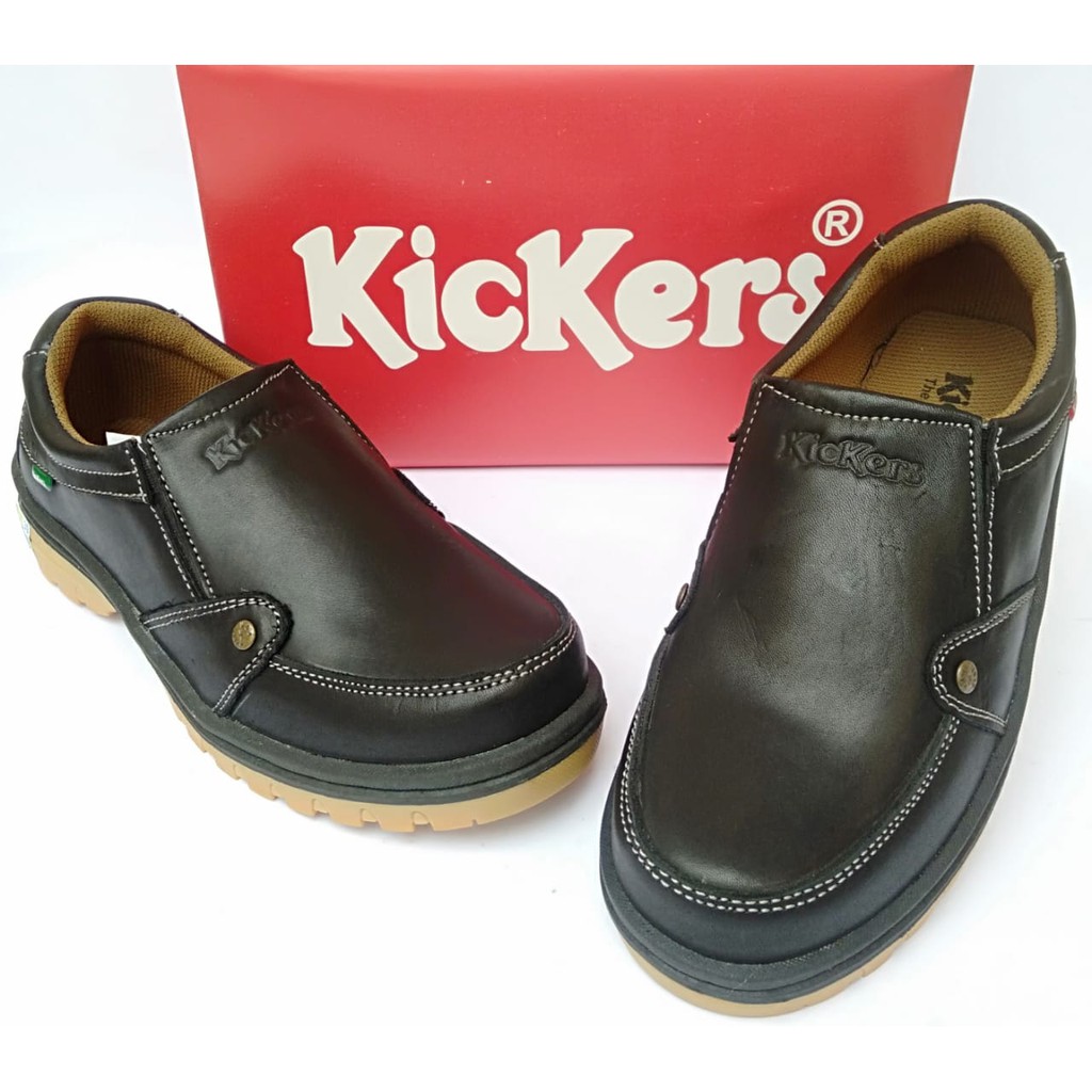 Sepatu casual kickers pria kulit asli original santai kasual slip on tanpa tali terbarumurahselopCOD