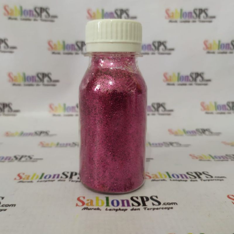 BUBUK GLITER FUSCHIA PINK GLITTER POWDER 50gr BOTOL