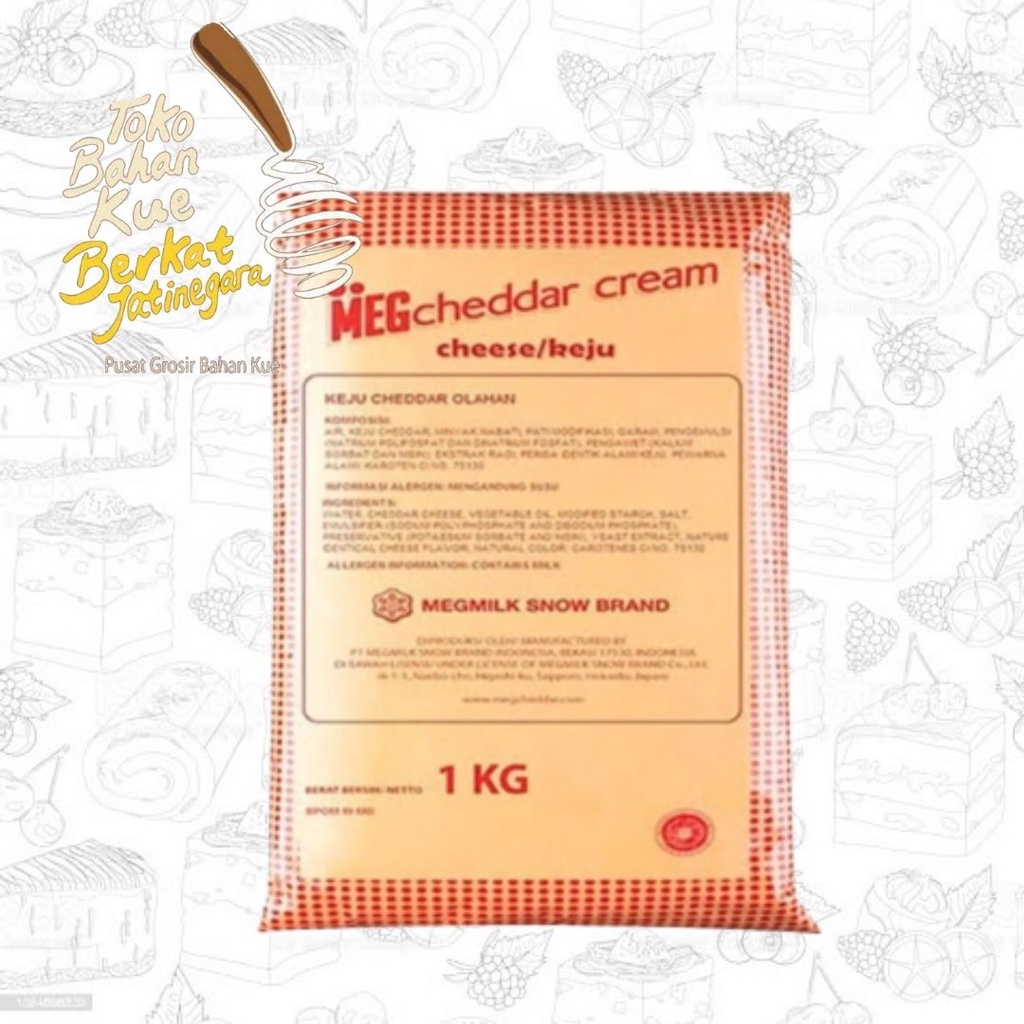 

MEG CHEDDAR CREAM CHEESE 1 KG / FILLING KEJU CREAM