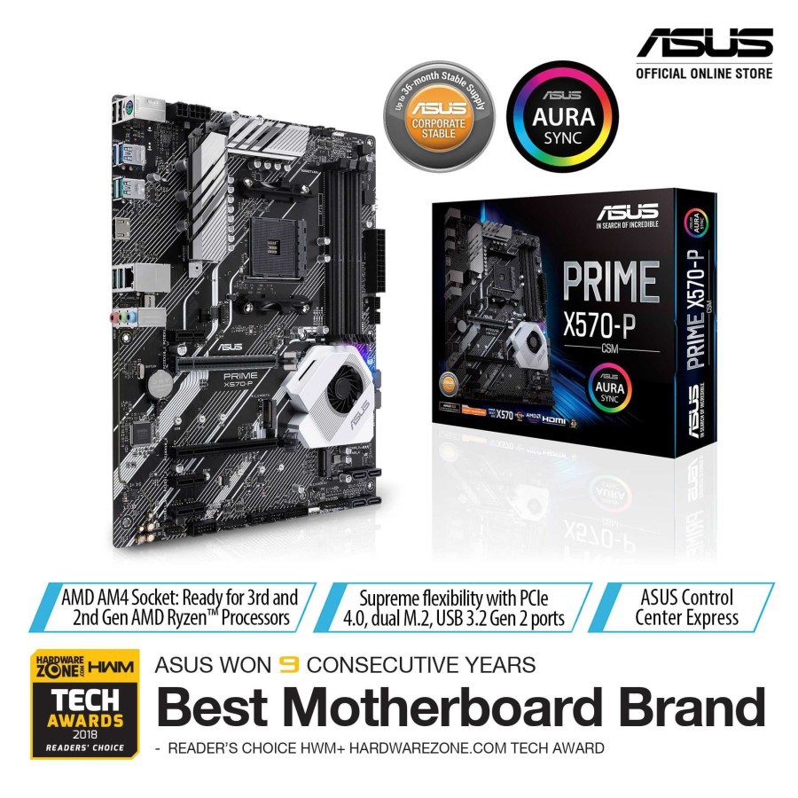 Mainboard Asus Prime X570-P/CSM AMD AM4 - Asus X570 P/CSM AMD socket AM4 - Asus X570P Prime