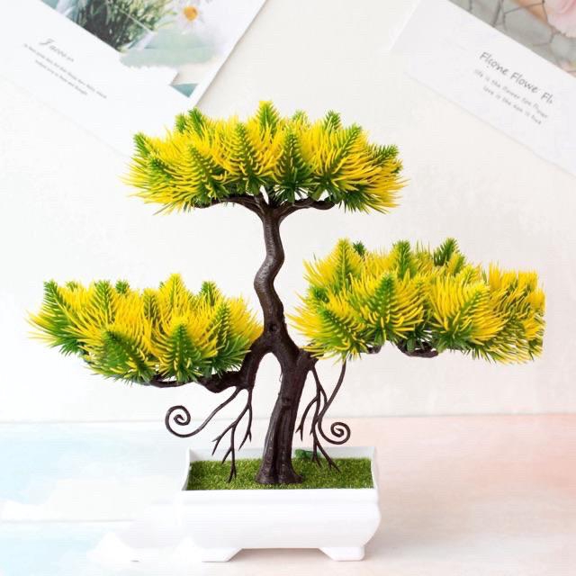 Grosir - T823 Tanaman Hias Bunga / Tanaman Bunga Plastik / Tanaman Ornamen / Bunga Dekorasi Rumah-Kuning