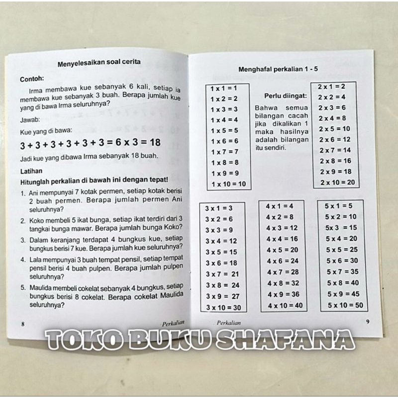 HARGA UNTUK 4 BUKU : Pandai Matematika Penjumlahan Pengurangan Perkalian Pembagian Untuk TK dan SD Kelas 1