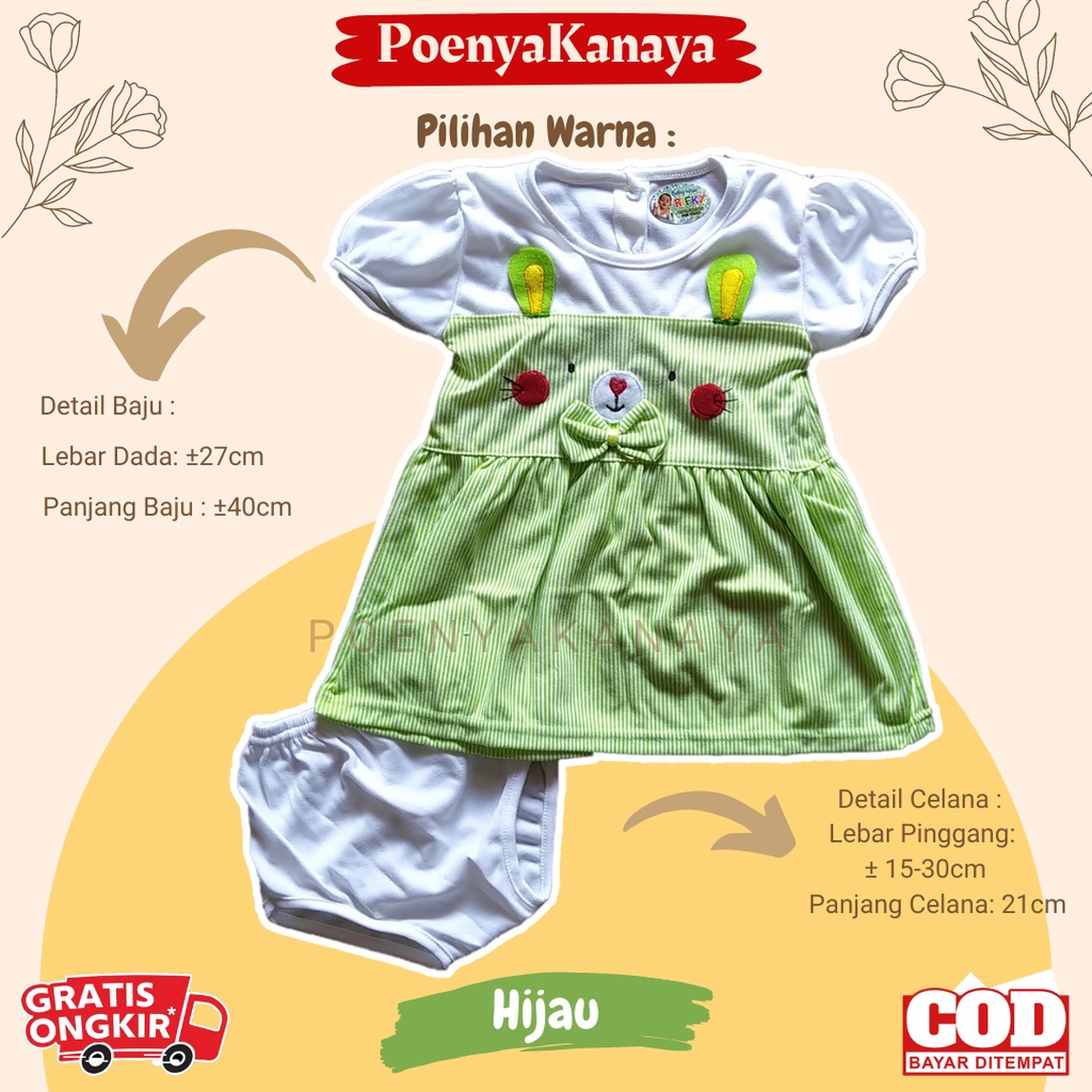 Dress Pendek Bayi Rifky Pita Kucing 3-12 Bulan DS25