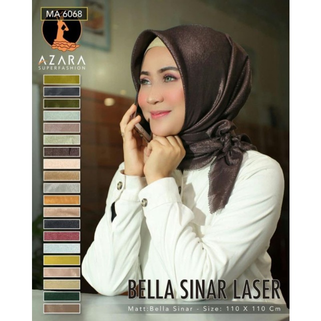 Bella Sinar Glowing AZARA Lasercut/Hijab Segiempat Bella Sinar AZARA Lasercut