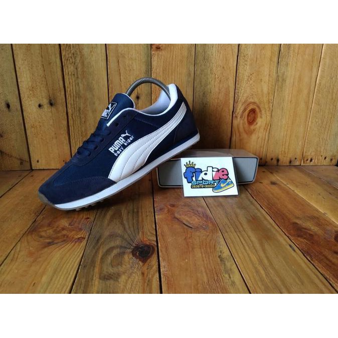 Fashion Way Sepatu /Puma Easy Rider/Sepatu Impor/ Made In Vietnam/Sepatu Pria/Navy - Putih, 41