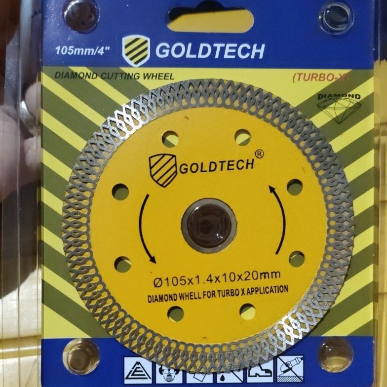 Pisau granite 4 inch Goldtech turbo mesin gerinda pisau potong granit Diamond wheel pisau keramik ba