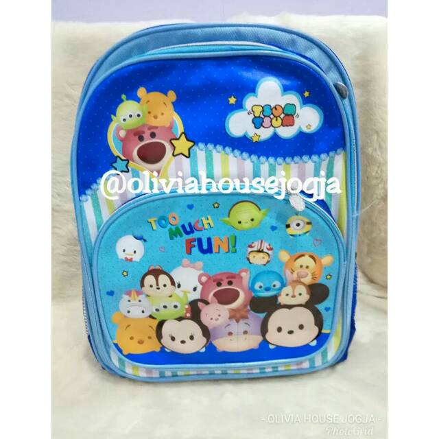 tas ransel tsum tsum biru cute