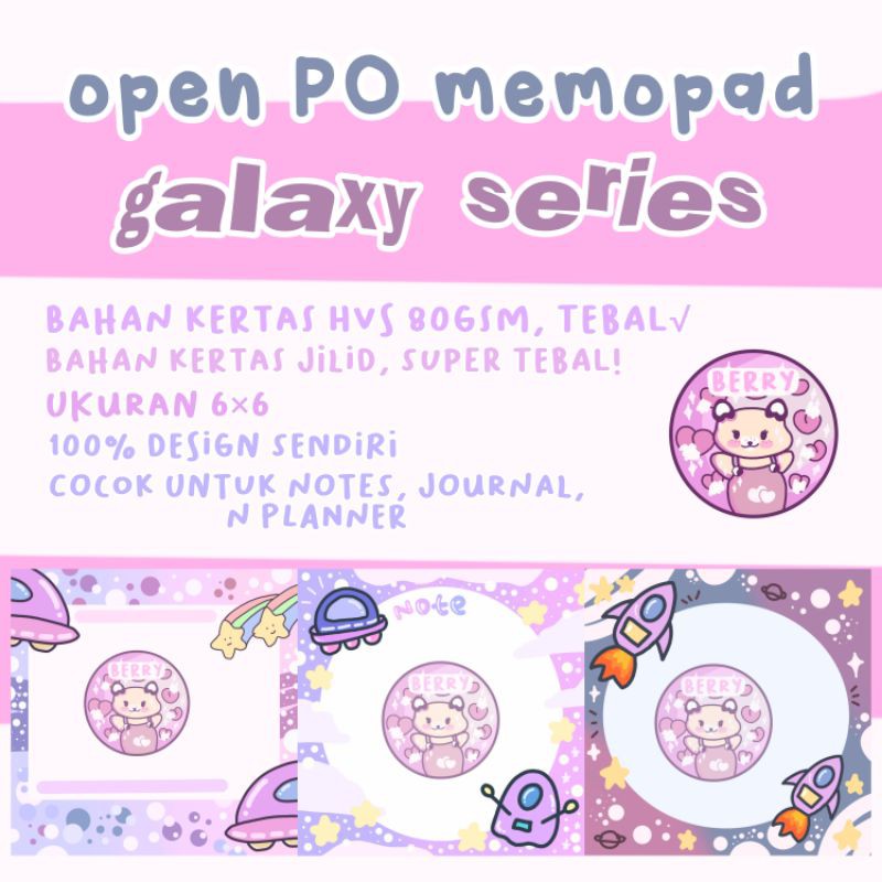 

Open Pre-Order (PO) memopad. galaxy series by sangpyour!design terbaru! memo sheets,sticky memo,etc