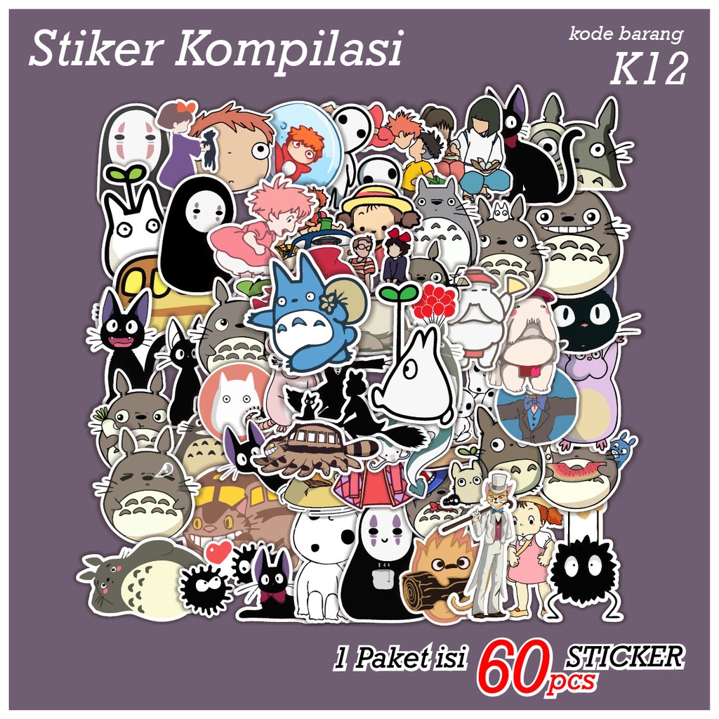 60 PCS STICKER KARTUN ANIMAL HAMSTER LUCU AESTHETIC - STIKER ANTI AIR UNTUK CASE TUMBLER LAPTOP KOPER HP SCRAPBOOK - K12