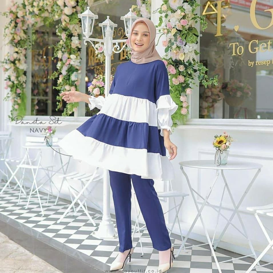 Doneta One Set l Setelan Baju Muslim Fashion Wanita Terlaris