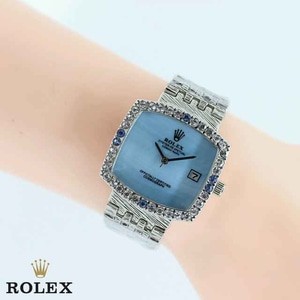 JAM TANGAN WANITA ROLEX SEGI TANGGAL SILVER BLUE