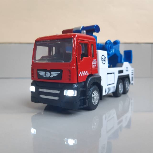 Diecast Truk Derek Alloy - Mainan Miniatur Mobil Truck Towing