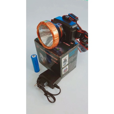 Senter Kepala Led Terang Di Cas Pakai Batrai