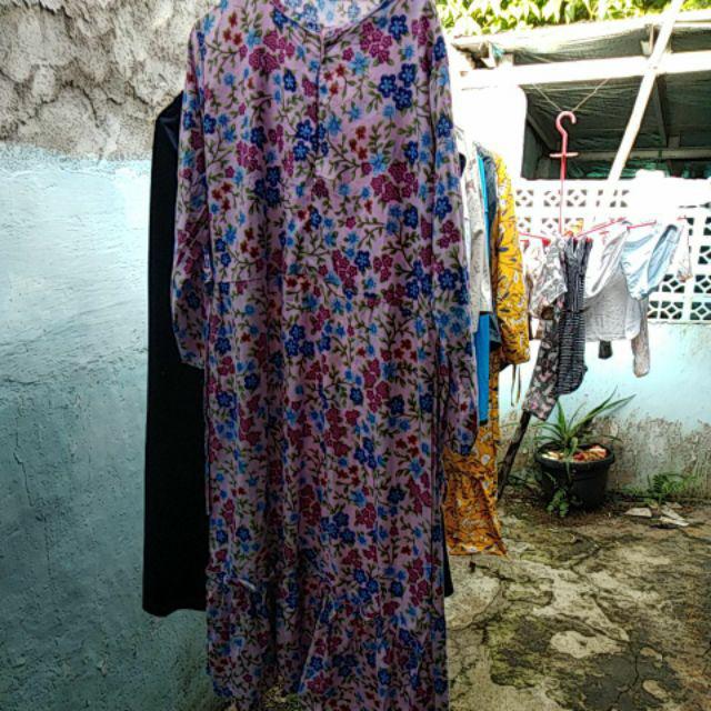 Gamis Katun Kaktus Etnik Retro Batik Rempel Jumbo Xl Busui
