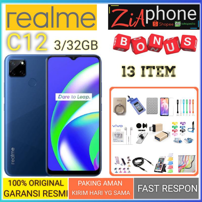 REALME C12 3/32GB GARANSI RESMI