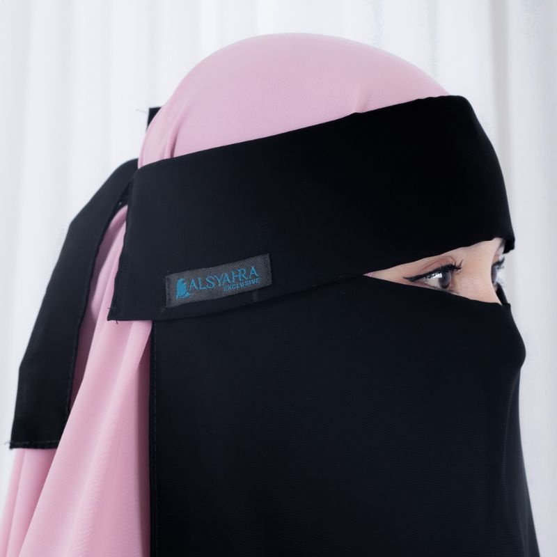 Niqab Poni Mediterania Sifon Silk Jetblack Alsyahra Exclusive