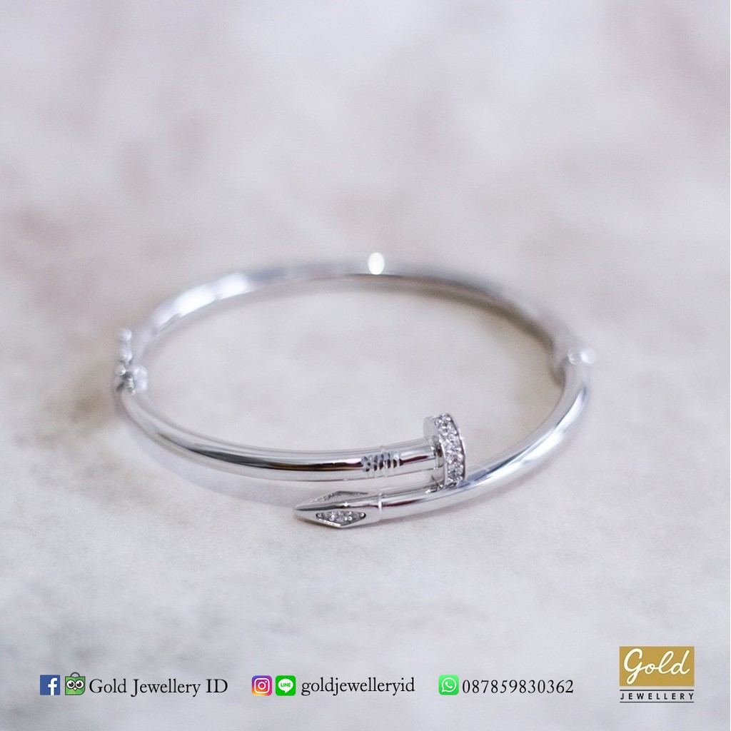 Gelang paku emas putih kadar 750 75%