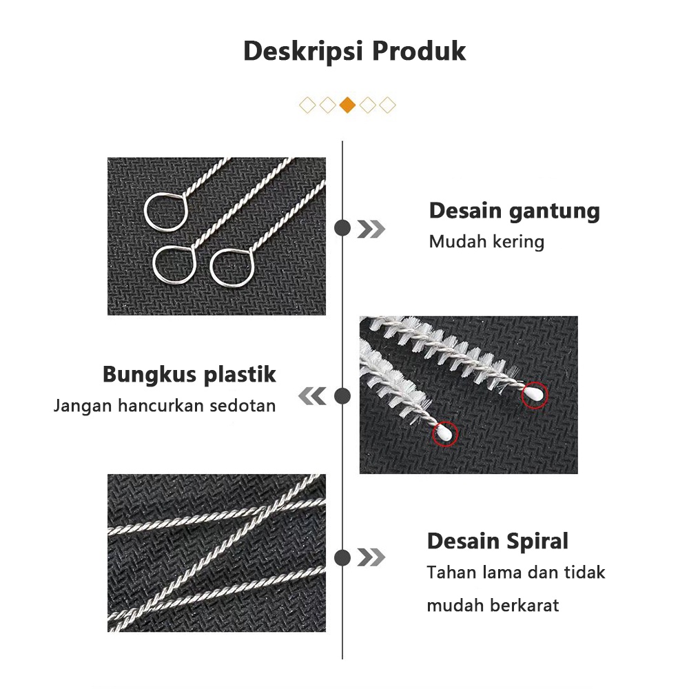 Sikat Pembersih Sedotan / Sikat Pembersih Sedotan Sikat Sedotan Stailess Brush Straw/ C219