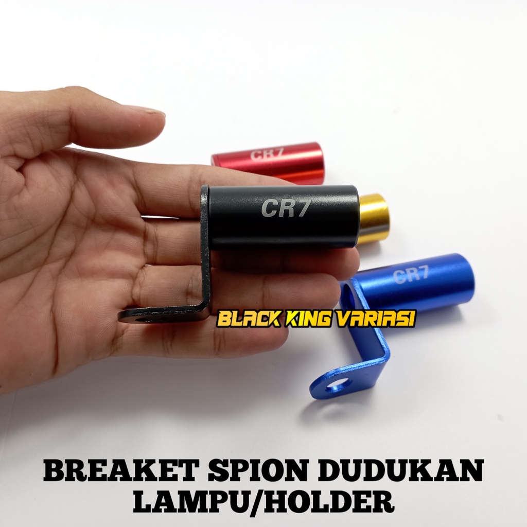 Breket Spion Dudukan Lampu Tembak Pasang di Spion Motor untuk Holder Lampu CR7 Bracket Spion Motor CR 7