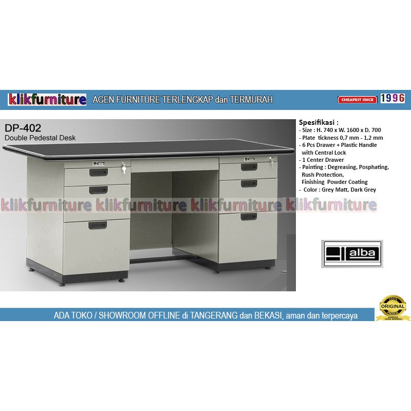 [sale] DP 402 ALBA Meja Tulis Kantor Laci Besi