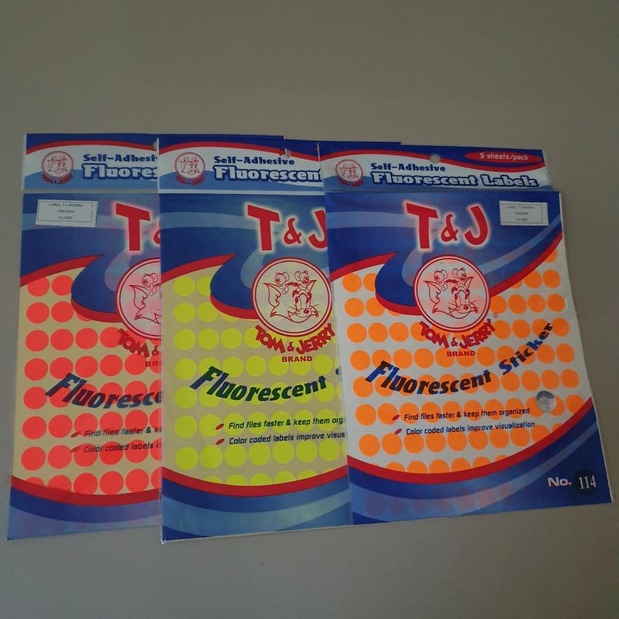 

Laber Sticker Bulat Warna Tom& Jerry TJ no 114 1pack isi 5 lembar
